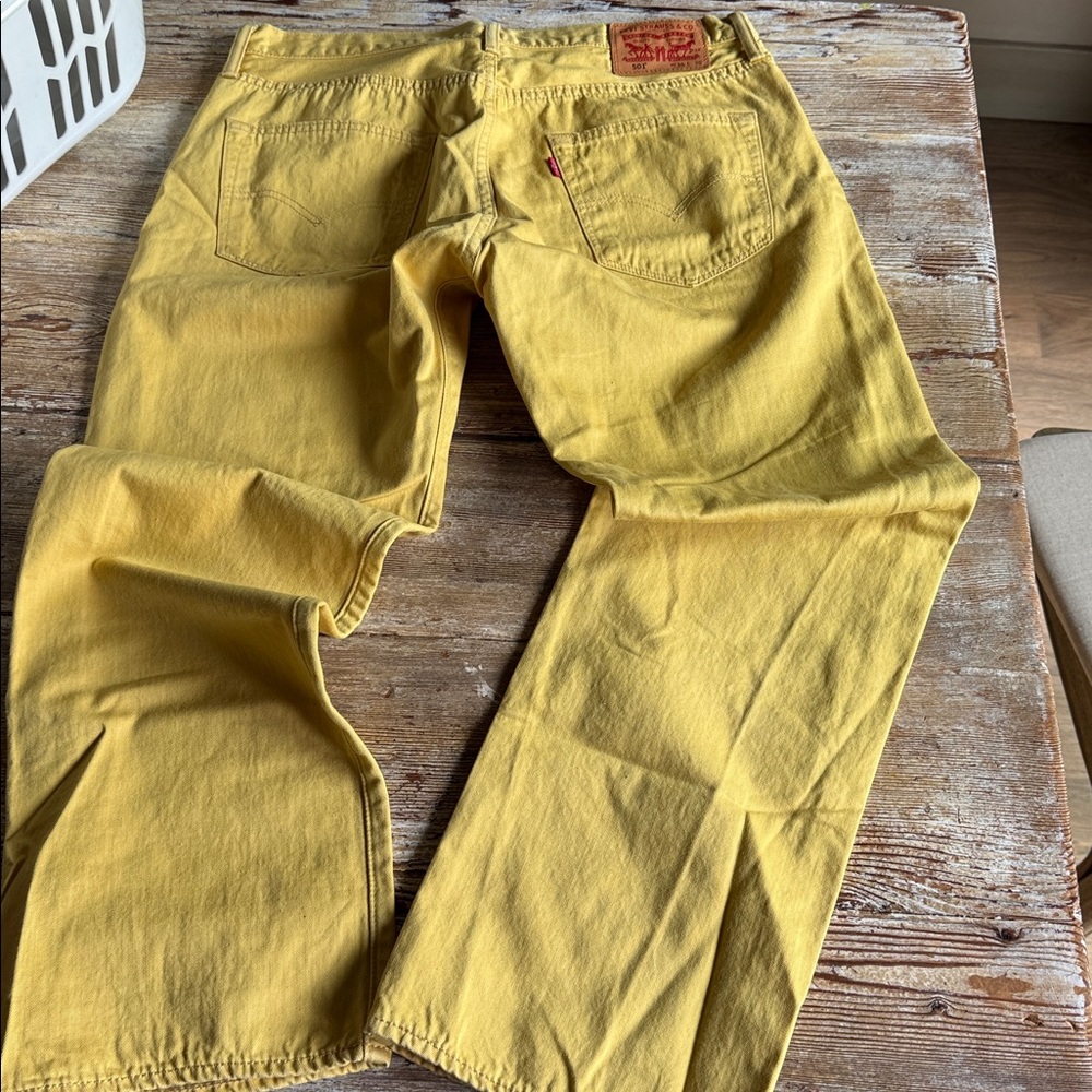 Levi's mustard yellow 501 denim jeans